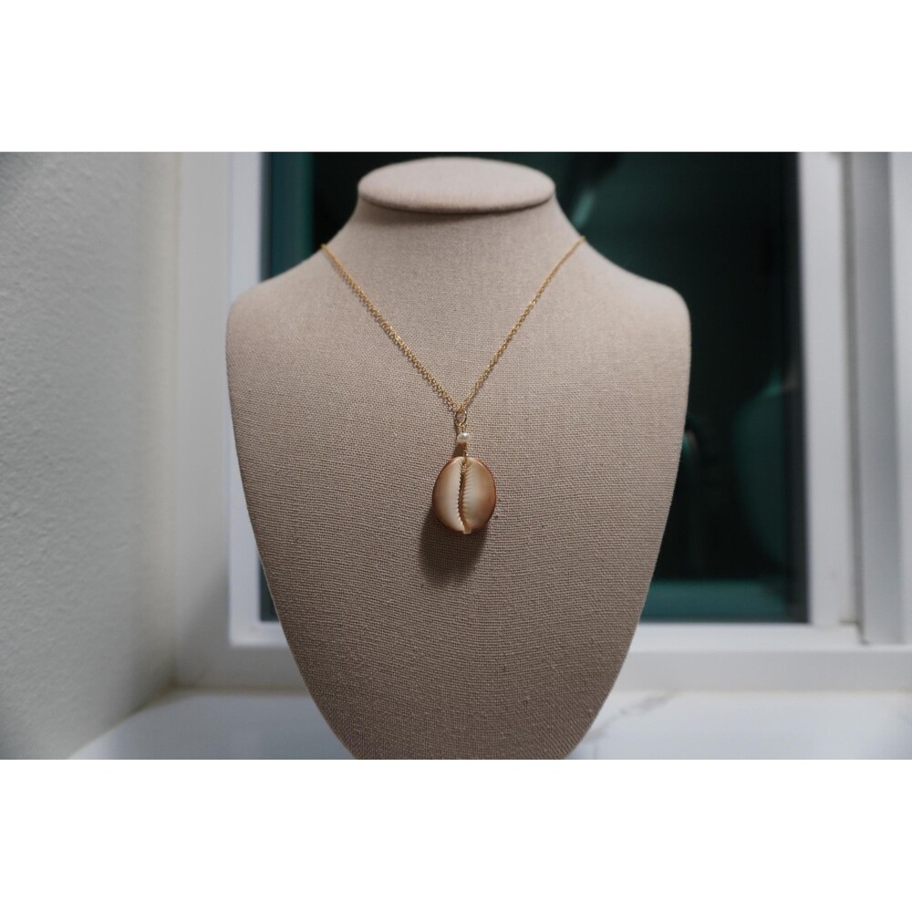 Cowrie Shell Necklace, 14k Gold Filled Chain